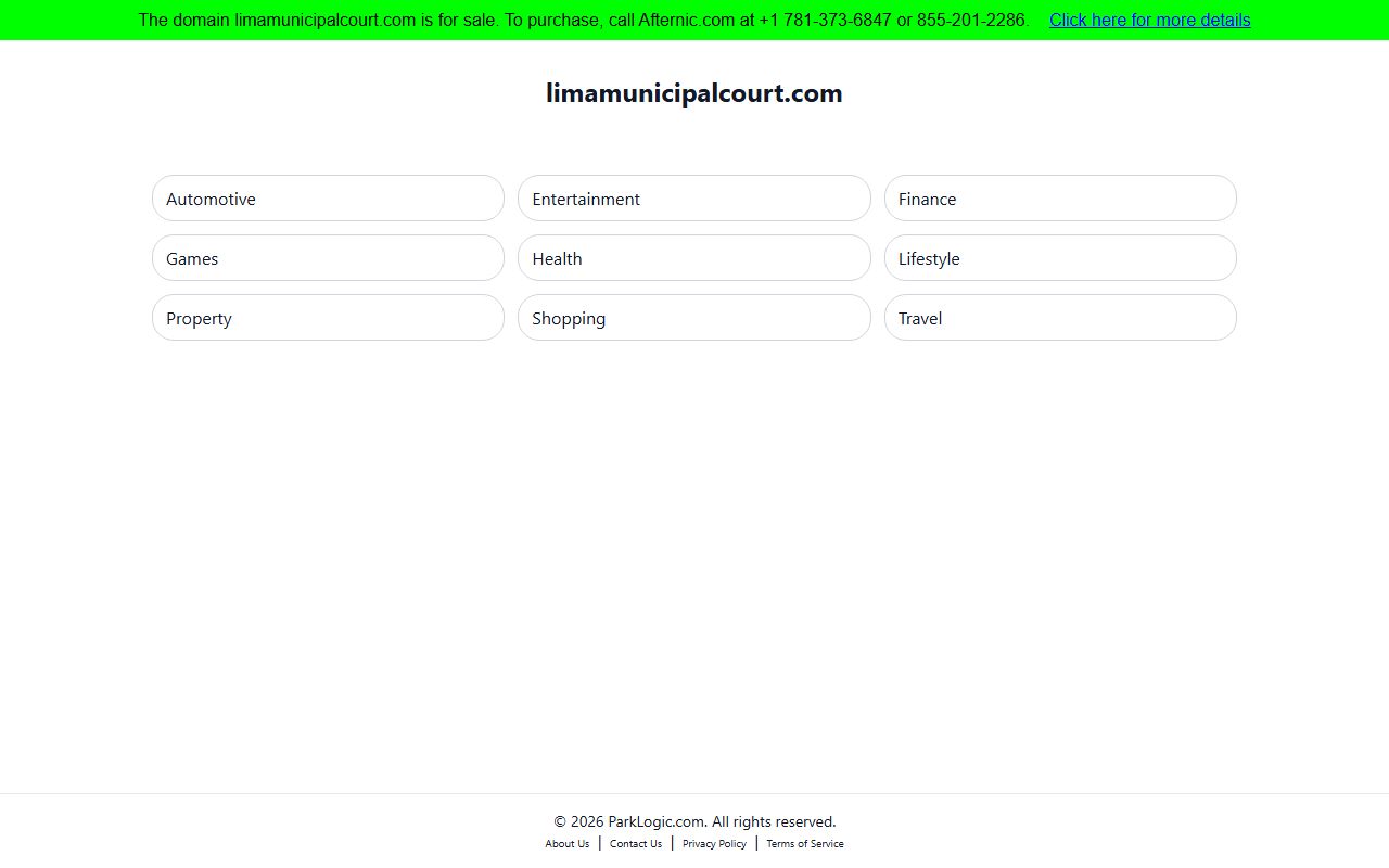 Lima Municipal Court website for Lima traffic court records
