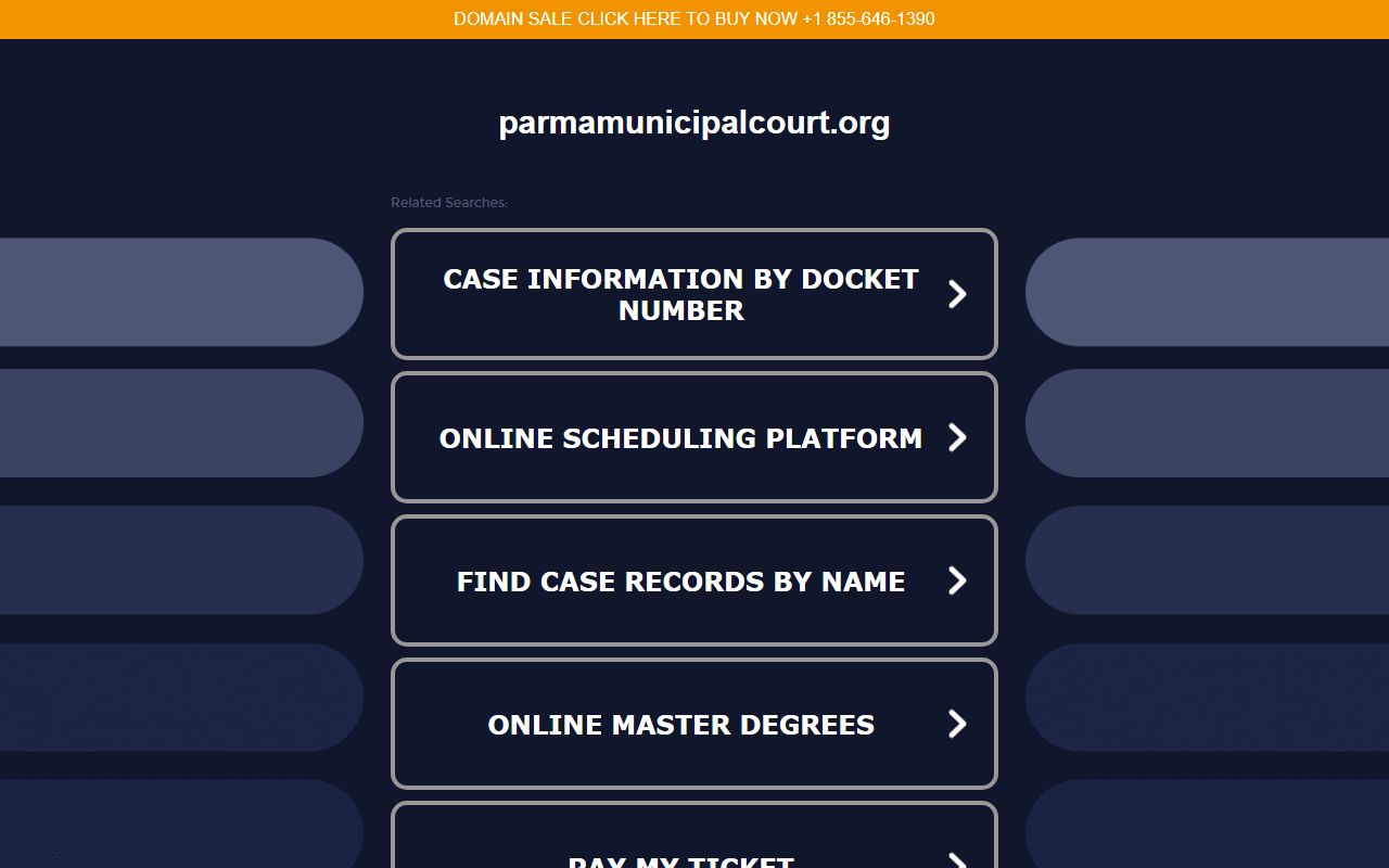 Parma Municipal Court website for Parma traffic court records