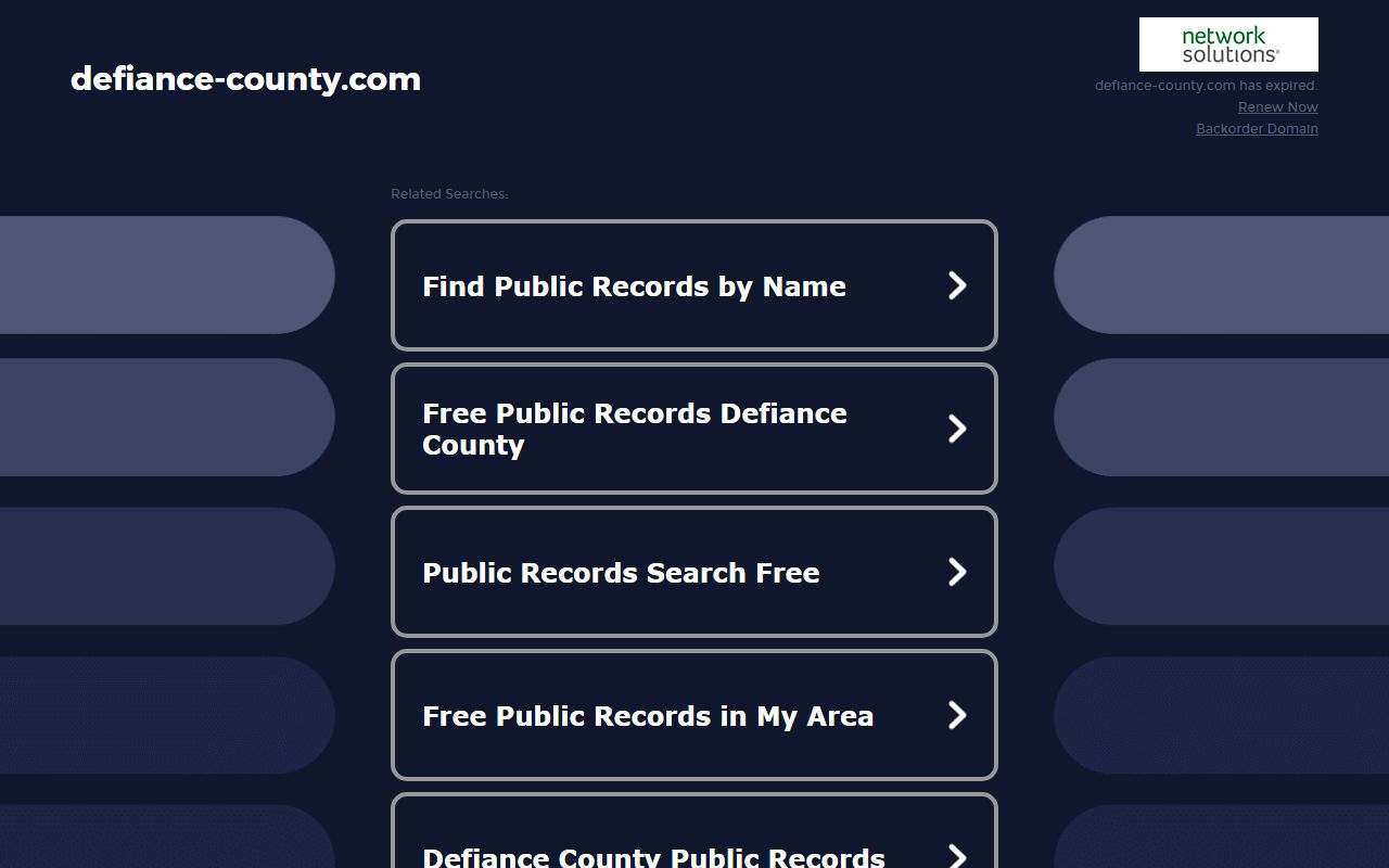 Defiance County Clerk of Courts office for Defiance County traffic court records