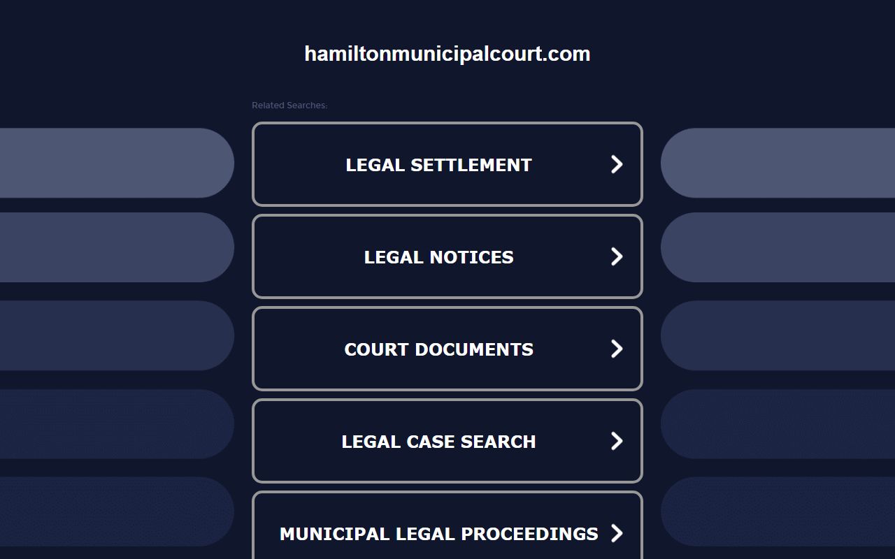 Hamilton Municipal Court website for Hamilton County traffic court records