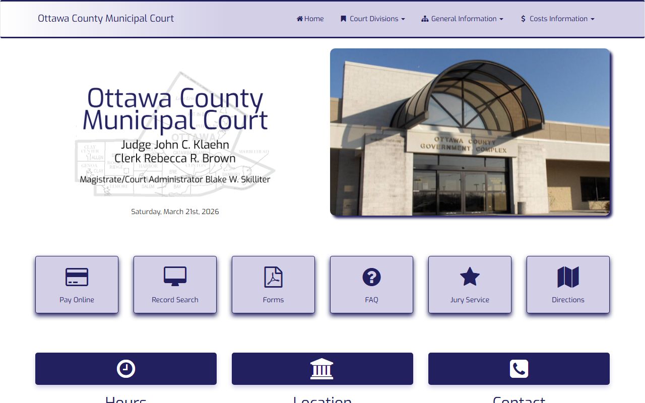 Ottawa County Municipal Court for Ottawa County traffic court records